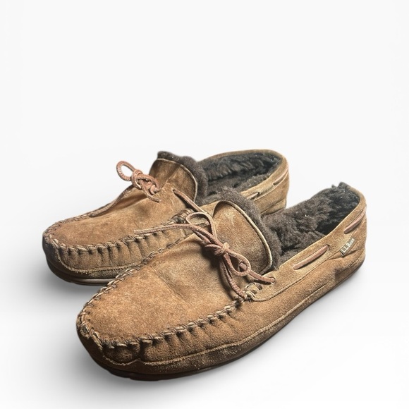 L.L. Bean Men’s Wicked Good Moccasins Shearling Lined Slippers size 11 main image 4